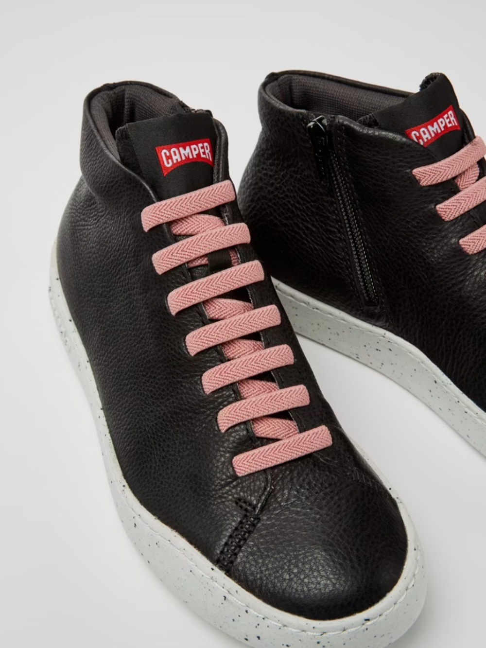CAMPER PEU LEATHER SNEAKERS BLACK PINK
